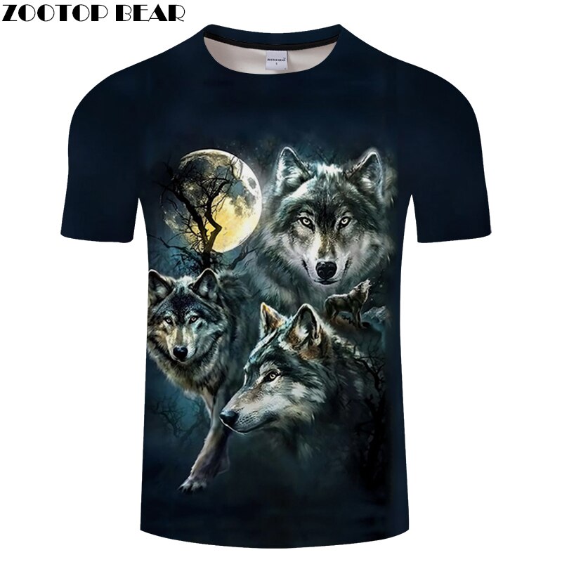Black tshirt Wolf t shirt  Ƽ Anime Tee 3D T..